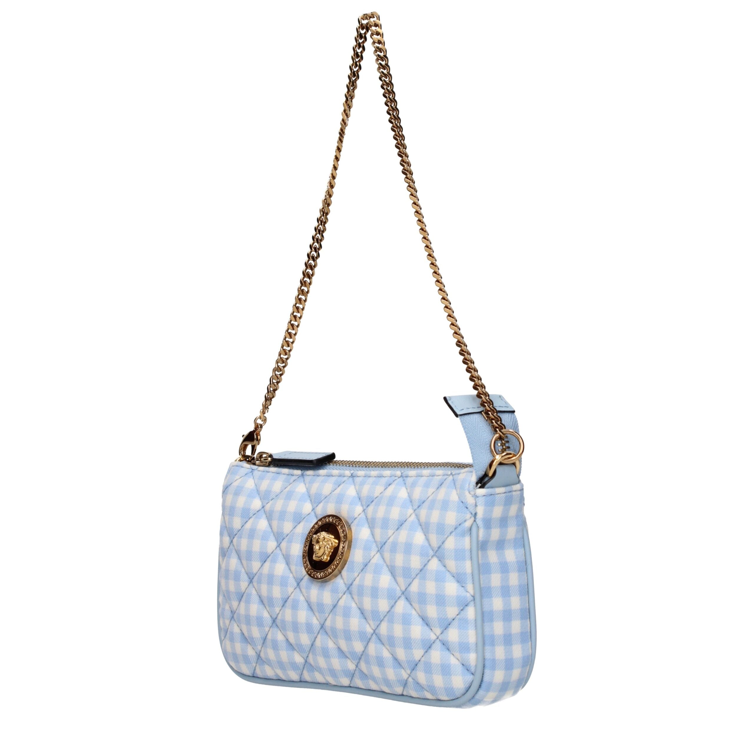 Versace Light Blue Fabric Handbag Versace