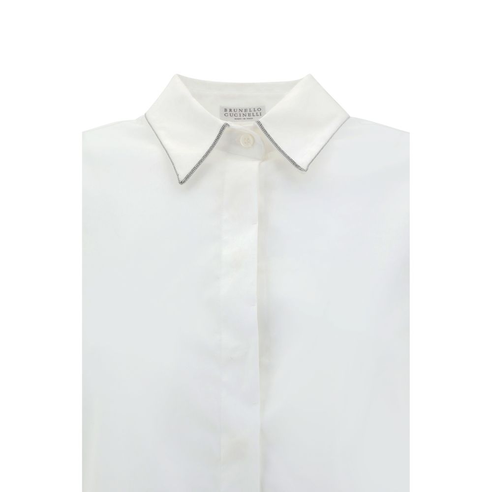 Brunello Cucinelli White Cotton Dress Shirt