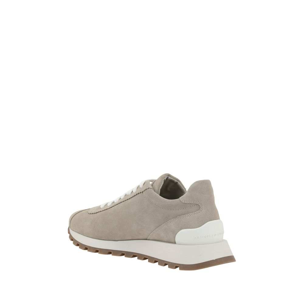 Zapatillas de plataforma de goma beige Brunello Cucinelli