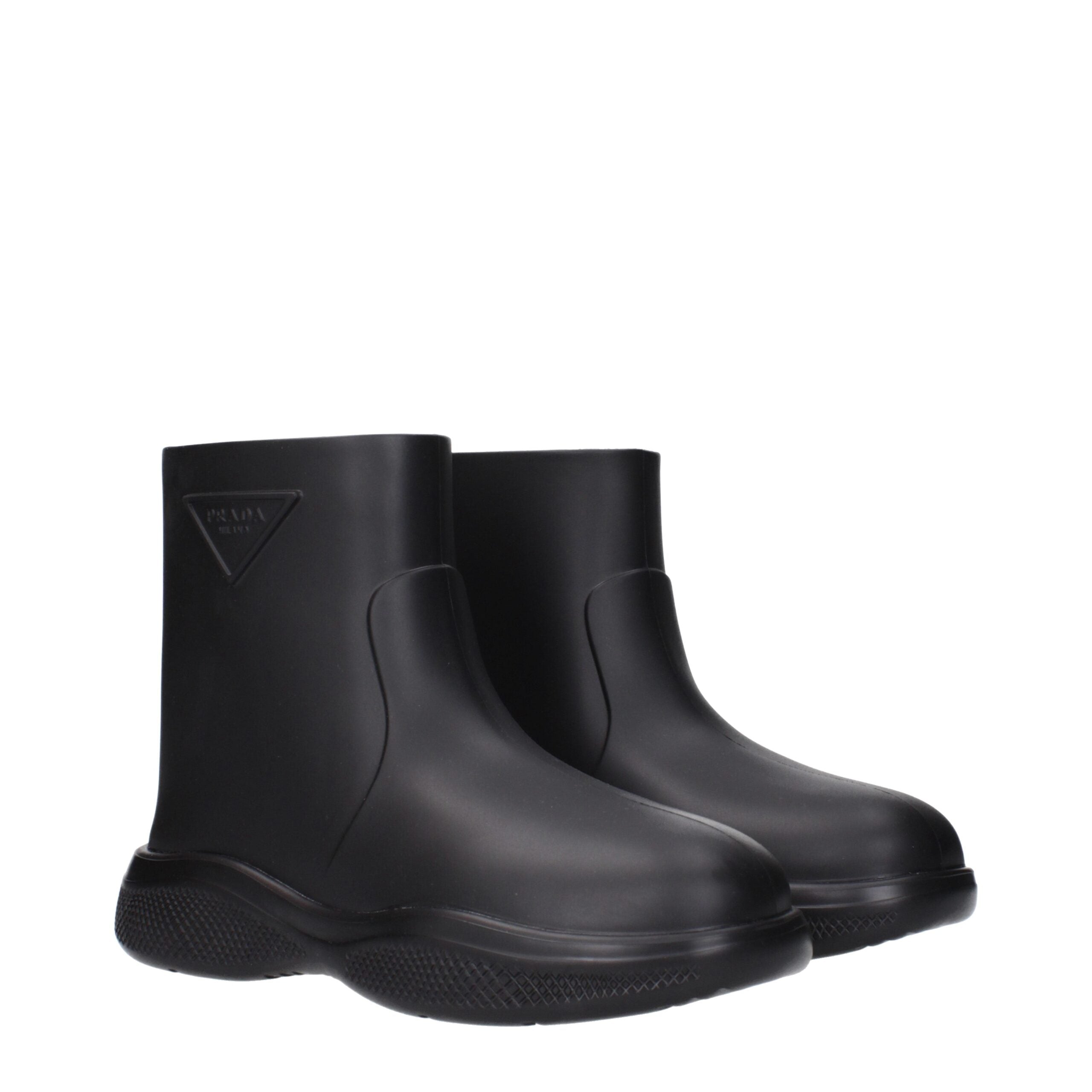 Prada Black Cotton Boots Prada