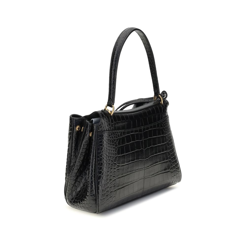 Balenciaga Rodeo Shoulder Bag in crocodile-print leather Balenciaga