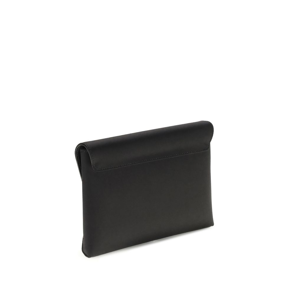 Bolsa de ombro Versace Bos Taurus em couro de bezerro preto