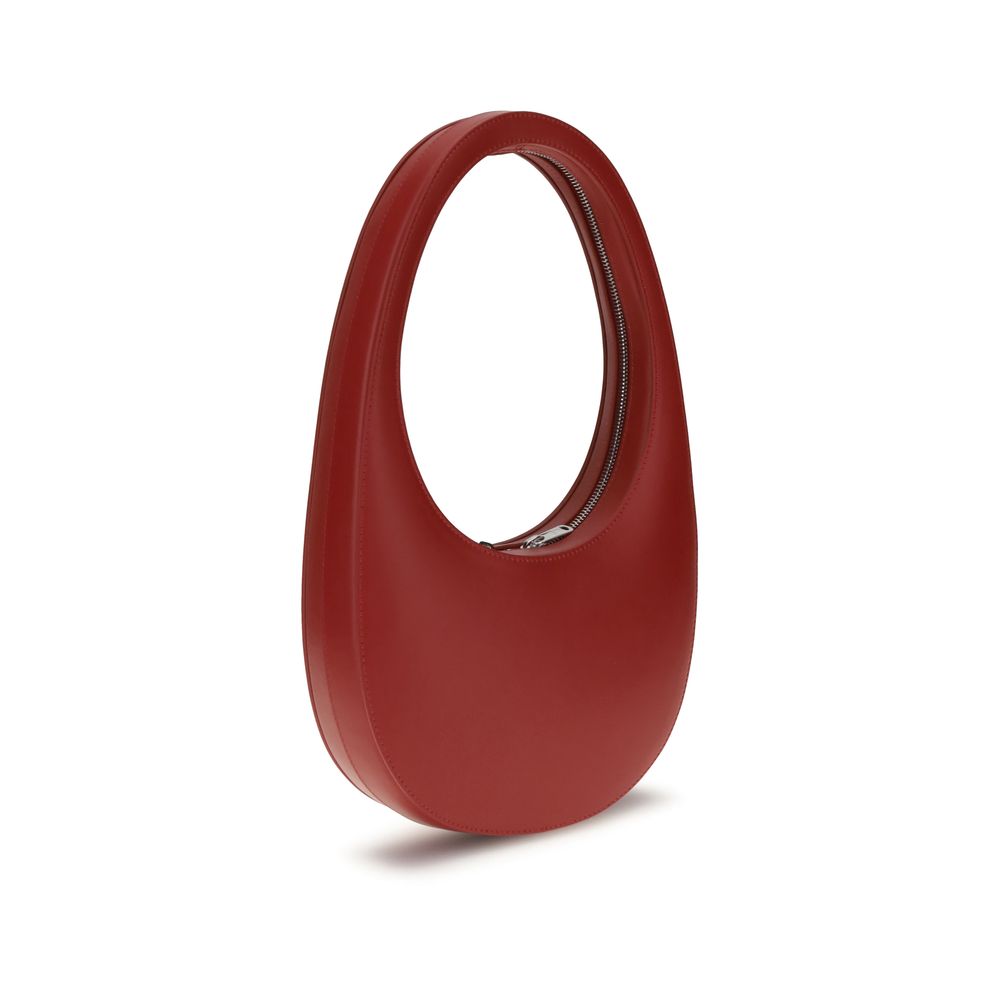 Bolsa de ombro Coperni Bos Taurus em couro de bezerro vermelho