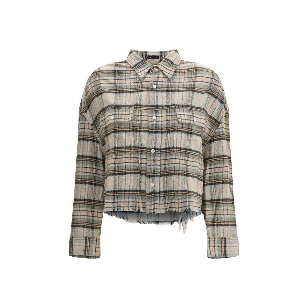 R13 Plaid Shirt with frayed hem R13