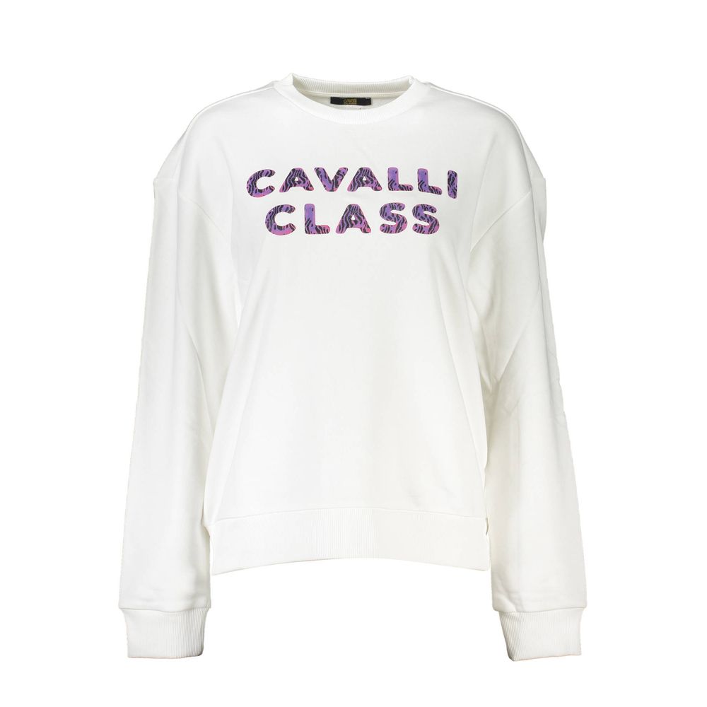 Suéter feminino Cavalli Class branco em algodão