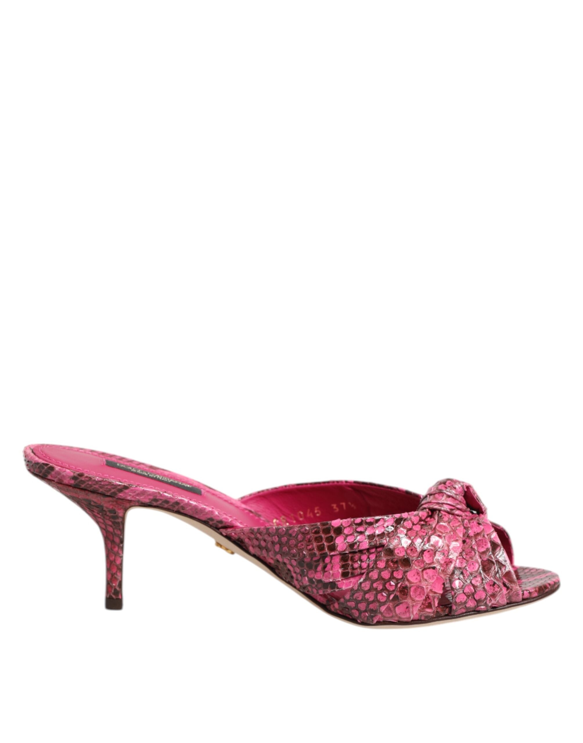 Sandalias de tacón Dolce &amp; Gabbana de piel rosa