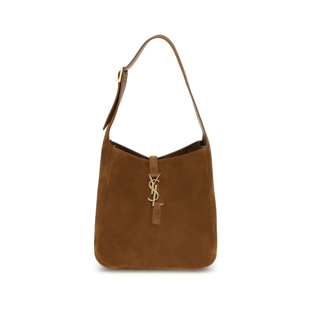 Bolso de hombro Bos Taurus de piel de becerro marrón de Saint Laurent