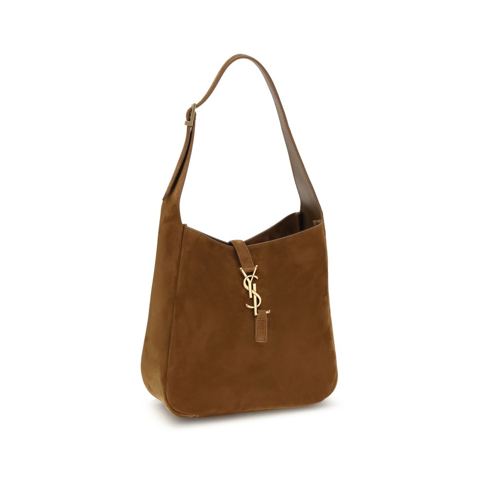 Bolso de hombro Bos Taurus de piel de becerro marrón de Saint Laurent