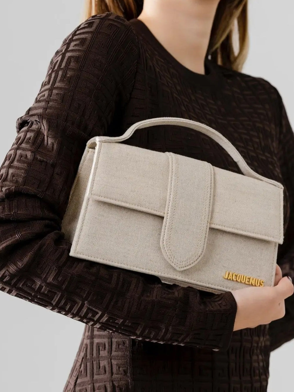 Jacquemus Le Grand Bambino Light Grey Bag Jacquemus