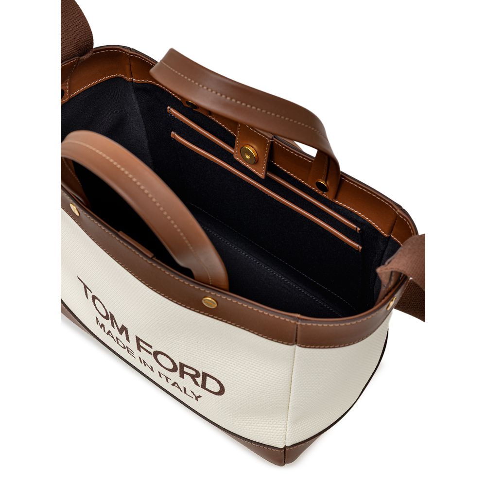 Bolsa de algodão bege Tom Ford