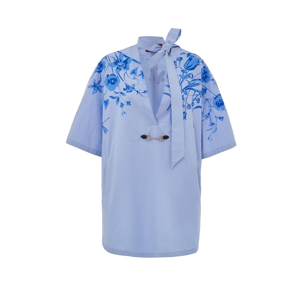Gucci Blue Cotton Shirt Gucci