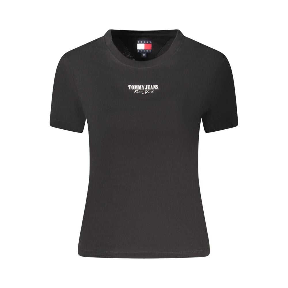 Camiseta feminina Tommy Hilfiger preta de algodão