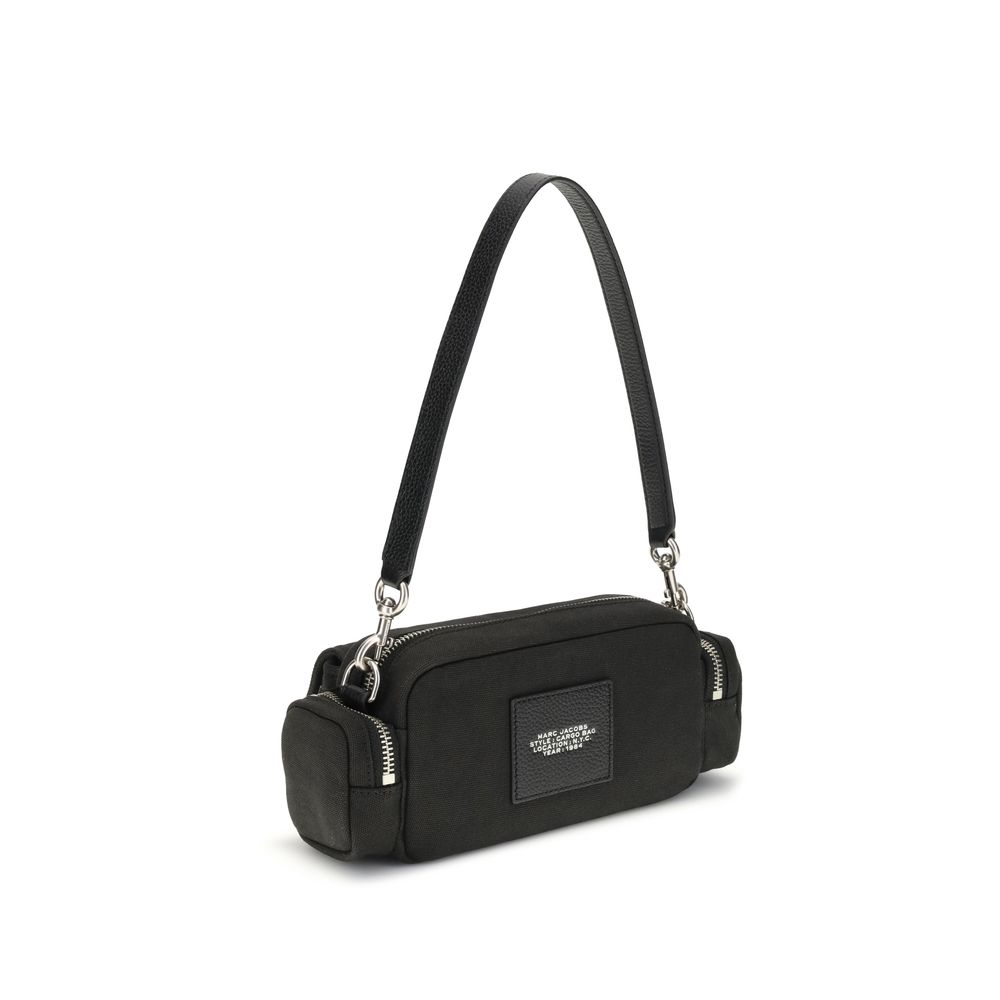 Bolso de hombro de lona negra Marc Jacobs