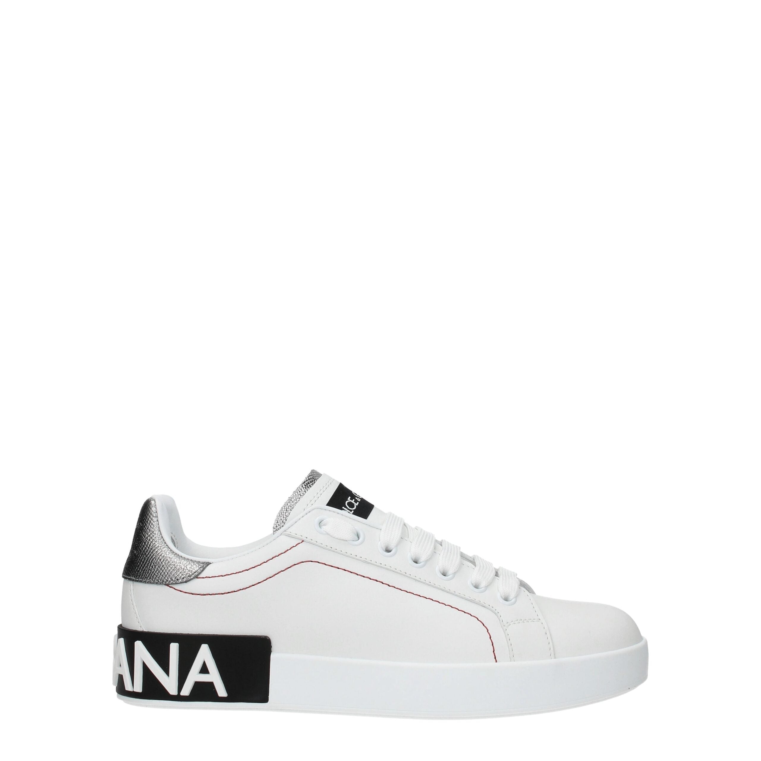 Dolce & Gabbana White Leather Low Top Sneakers