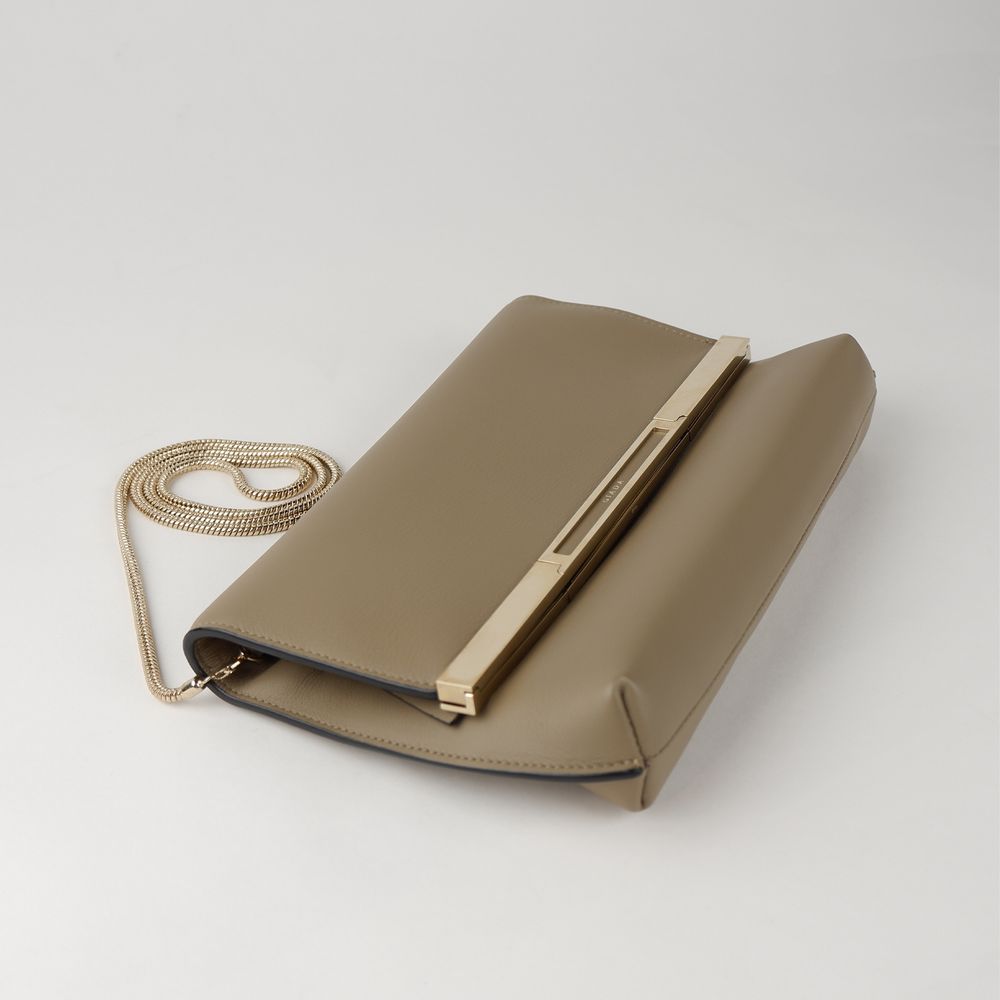 Bolsa transversal Giada em couro bege