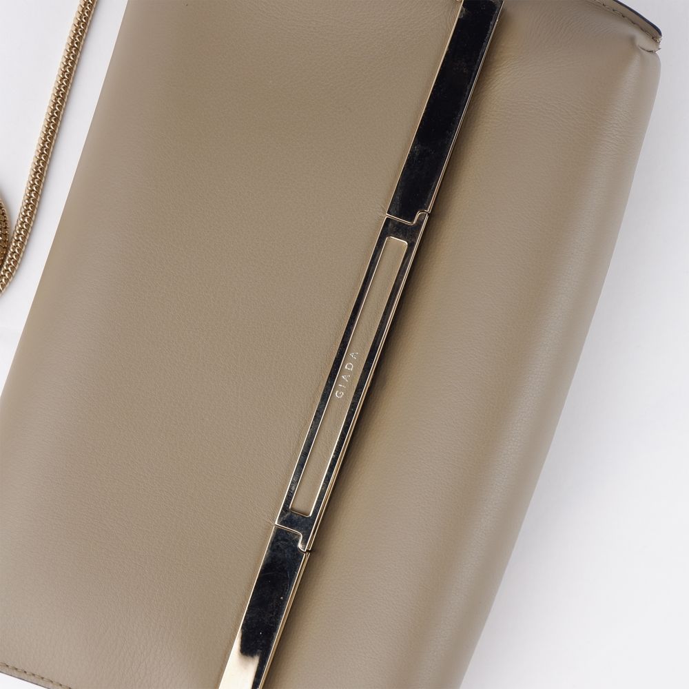 Bolsa transversal Giada em couro bege