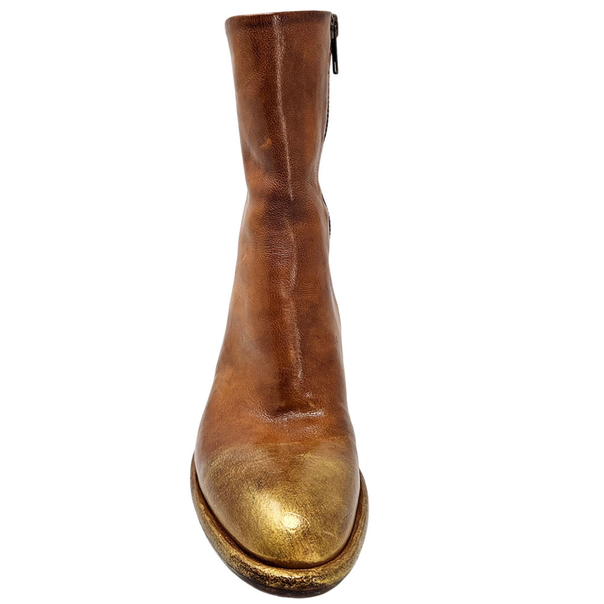 Cognac Hand Rubbed Ankle Boot