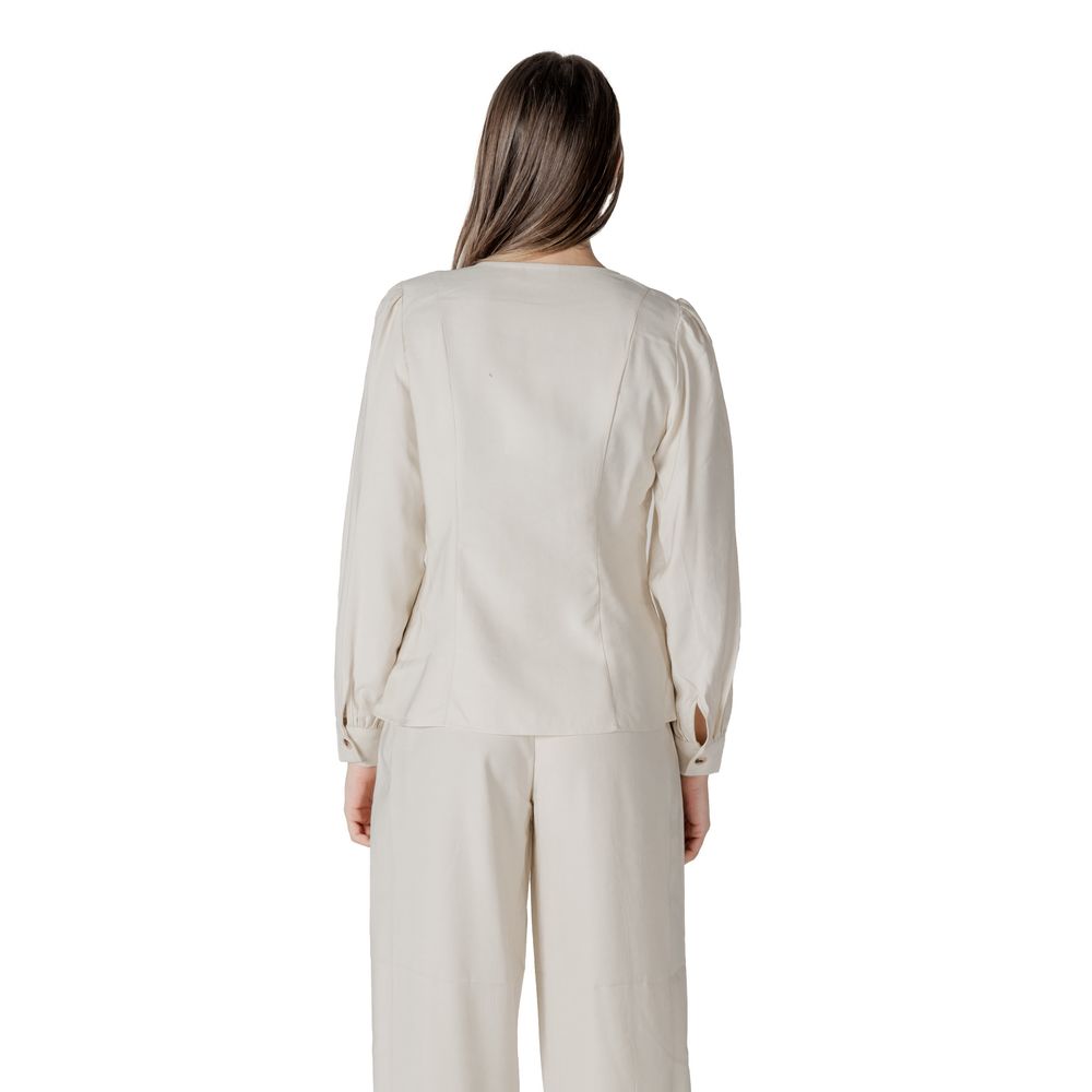 Vila Clothes Beige Viscose Top