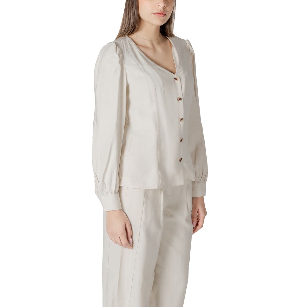 Vila Clothes Beige Viscose Top