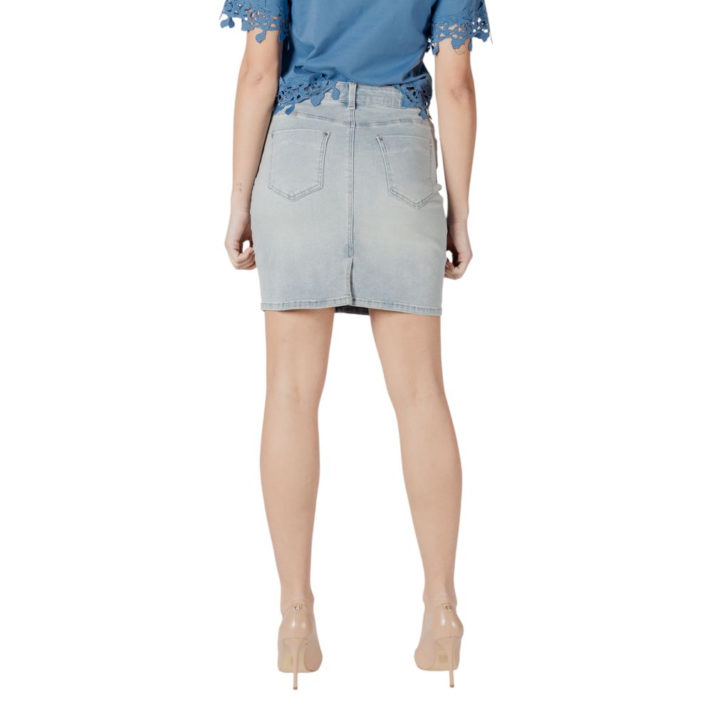 Morgan De Toi Blue Cotton Mini Skirt