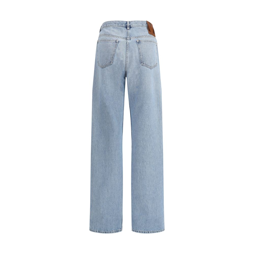 Valentino Blue Cotton High-Waisted Jean