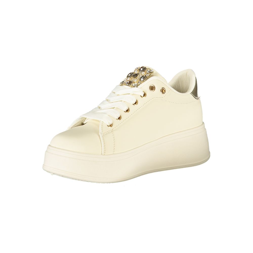 Laura Biagiotti Beige Polyurethane Women Sneaker