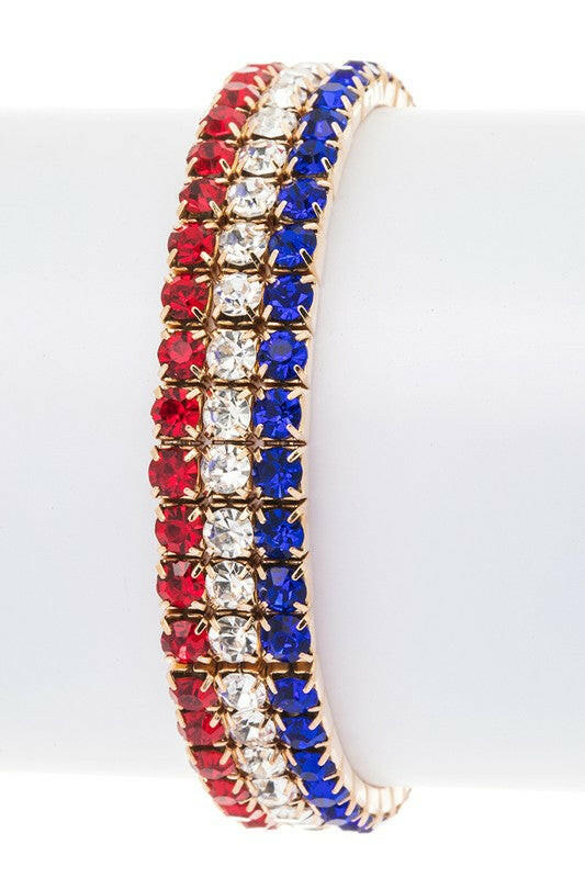 Americana Stretch Rhinestone Bracelet.