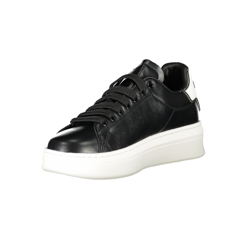 Gaelle Paris Black Polyurethane Women Sneaker