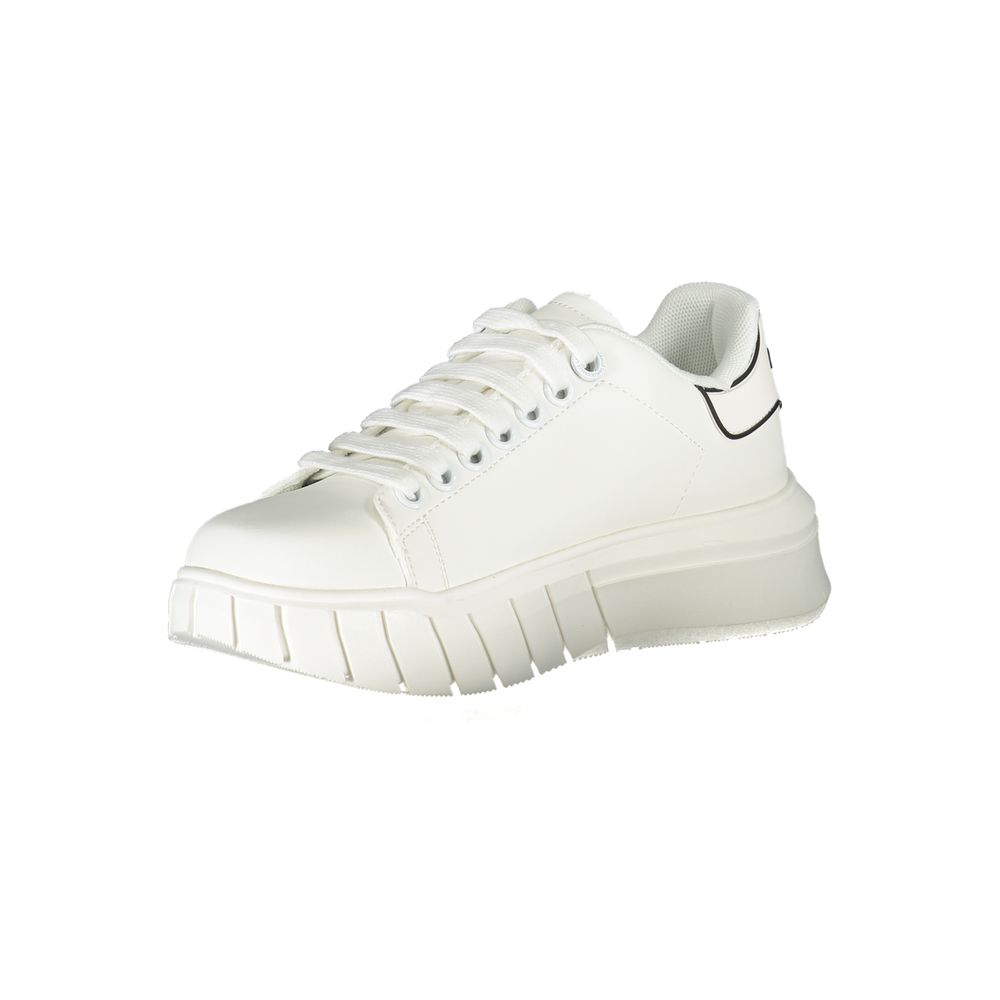 Gaelle Paris White Polyurethane Women Sneaker