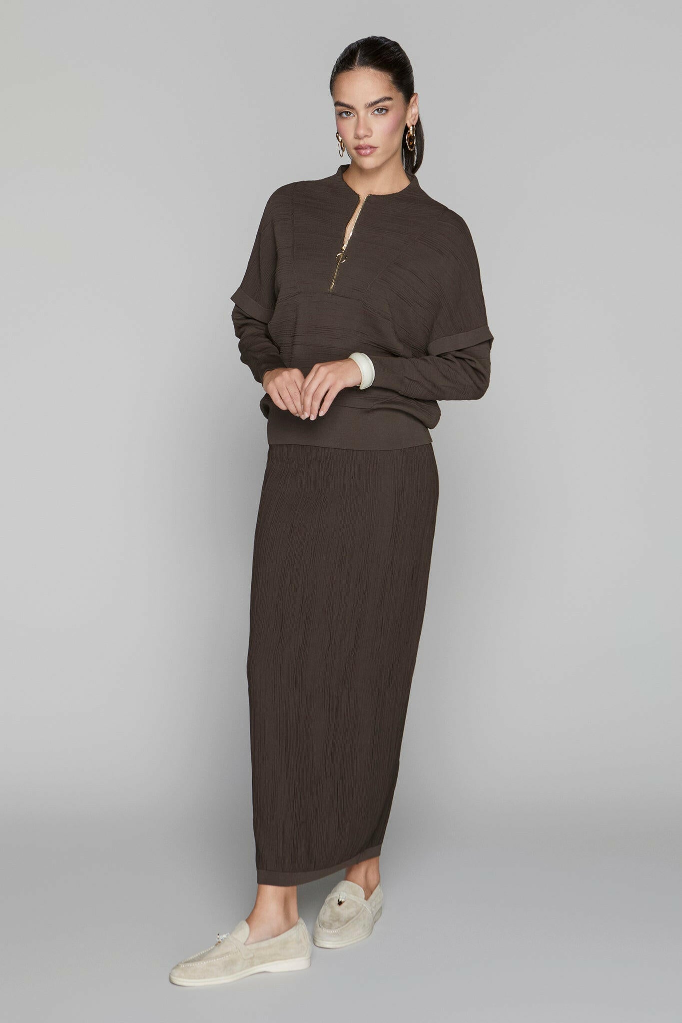 Canton Maxi Skirt in Cocoa Apparalel