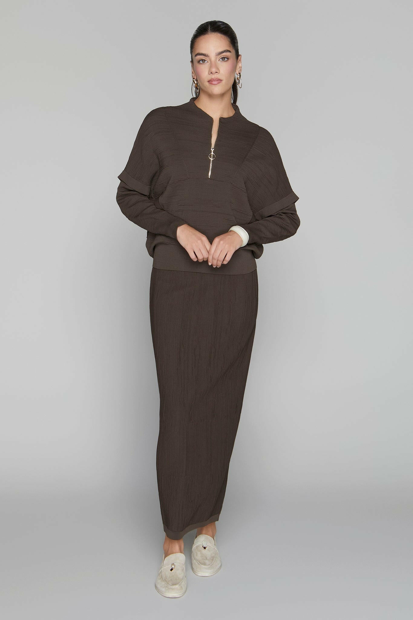 Canton Zip Top in Cocoa Apparalel