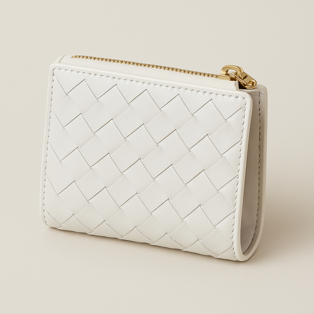 CARTERA PEQUEÑA DE CUERO TEJIDO