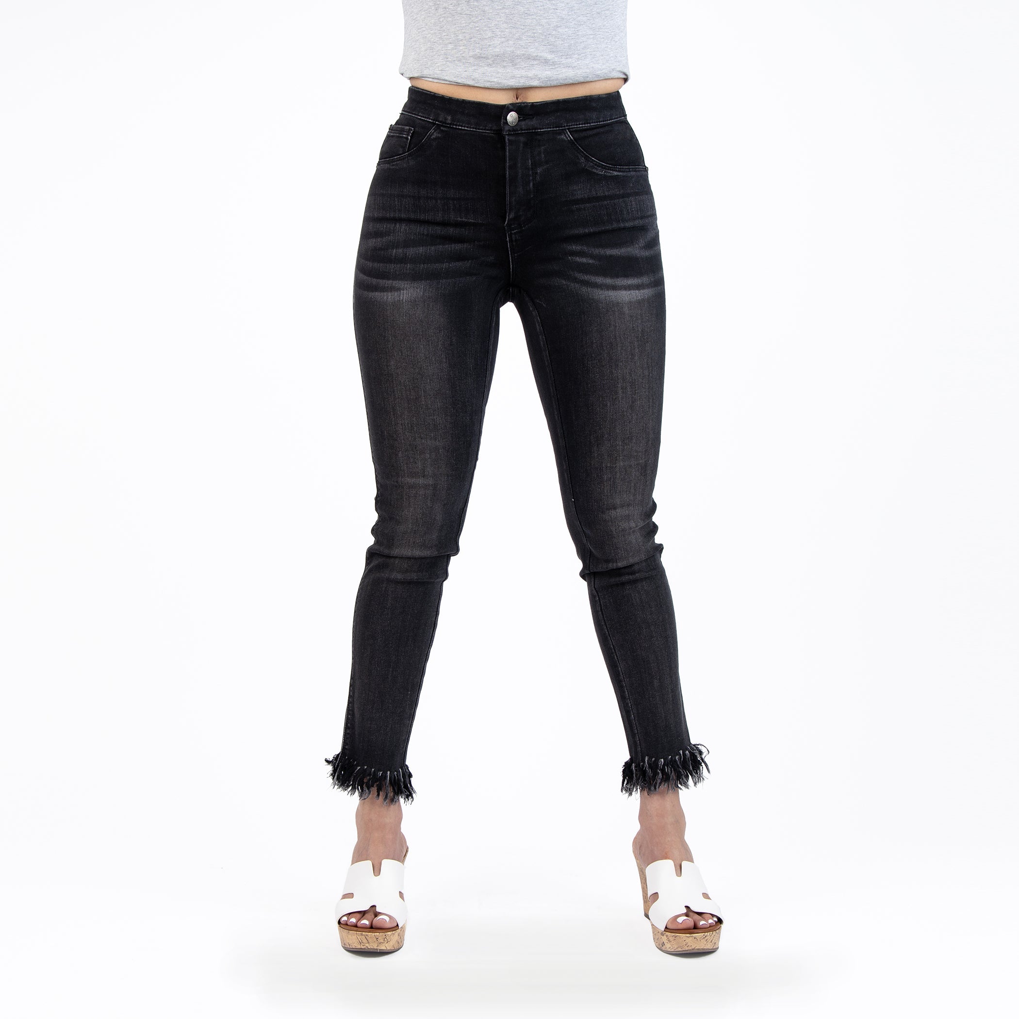Fringed Hem Capris Jeans - MaraFormigone