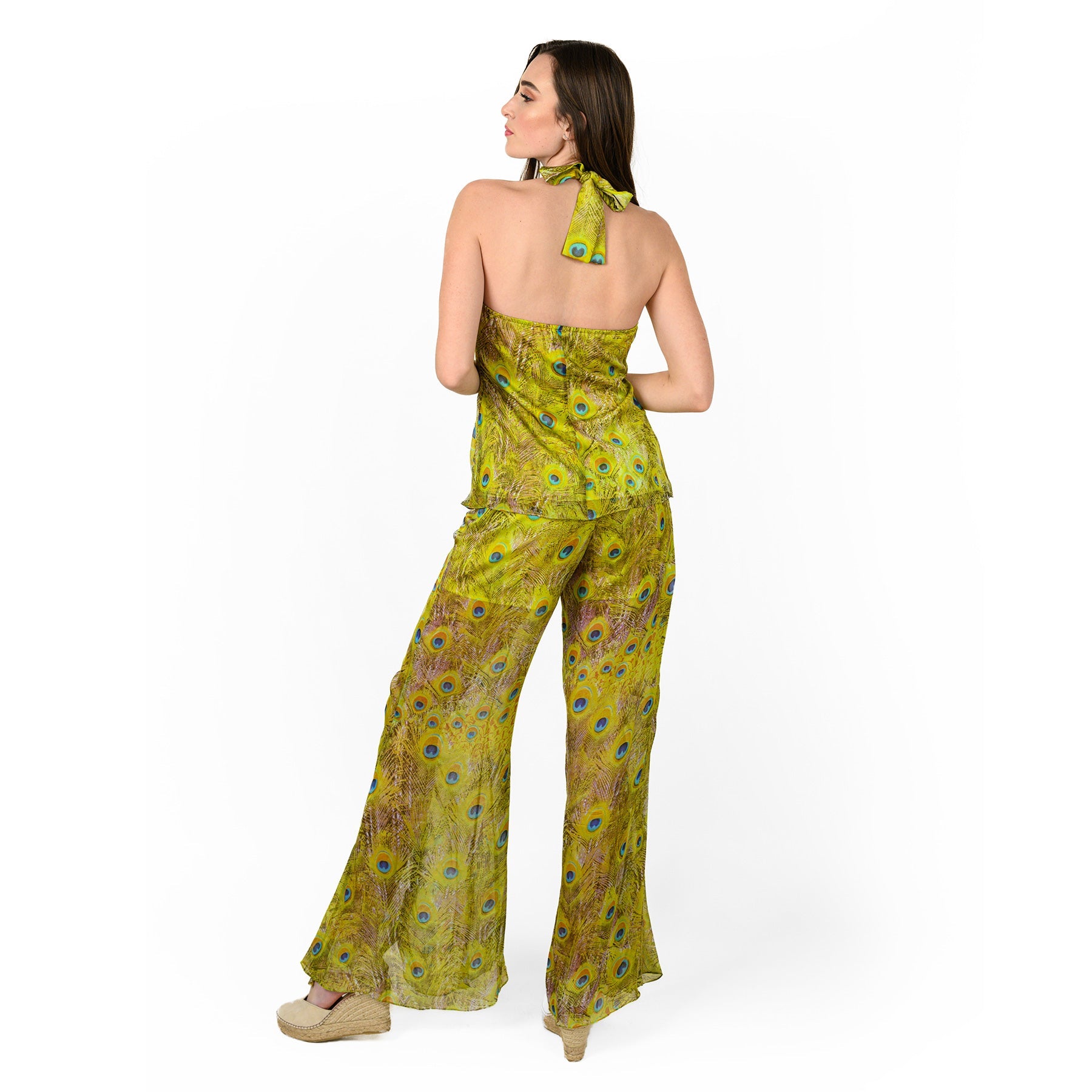 Top halter con pliegues 