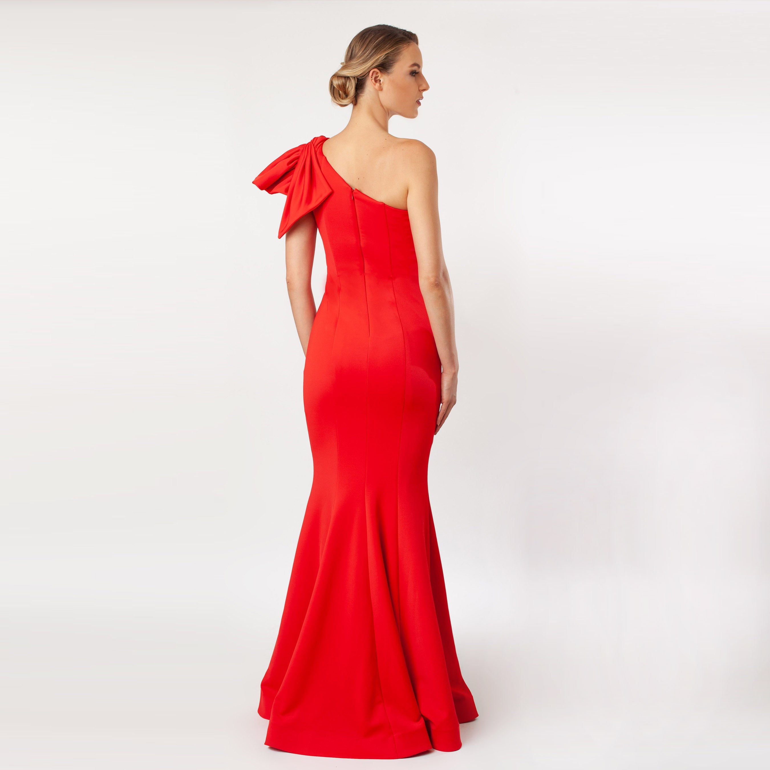 One Shoulder Bow Sleeve Gown - MaraFormigone