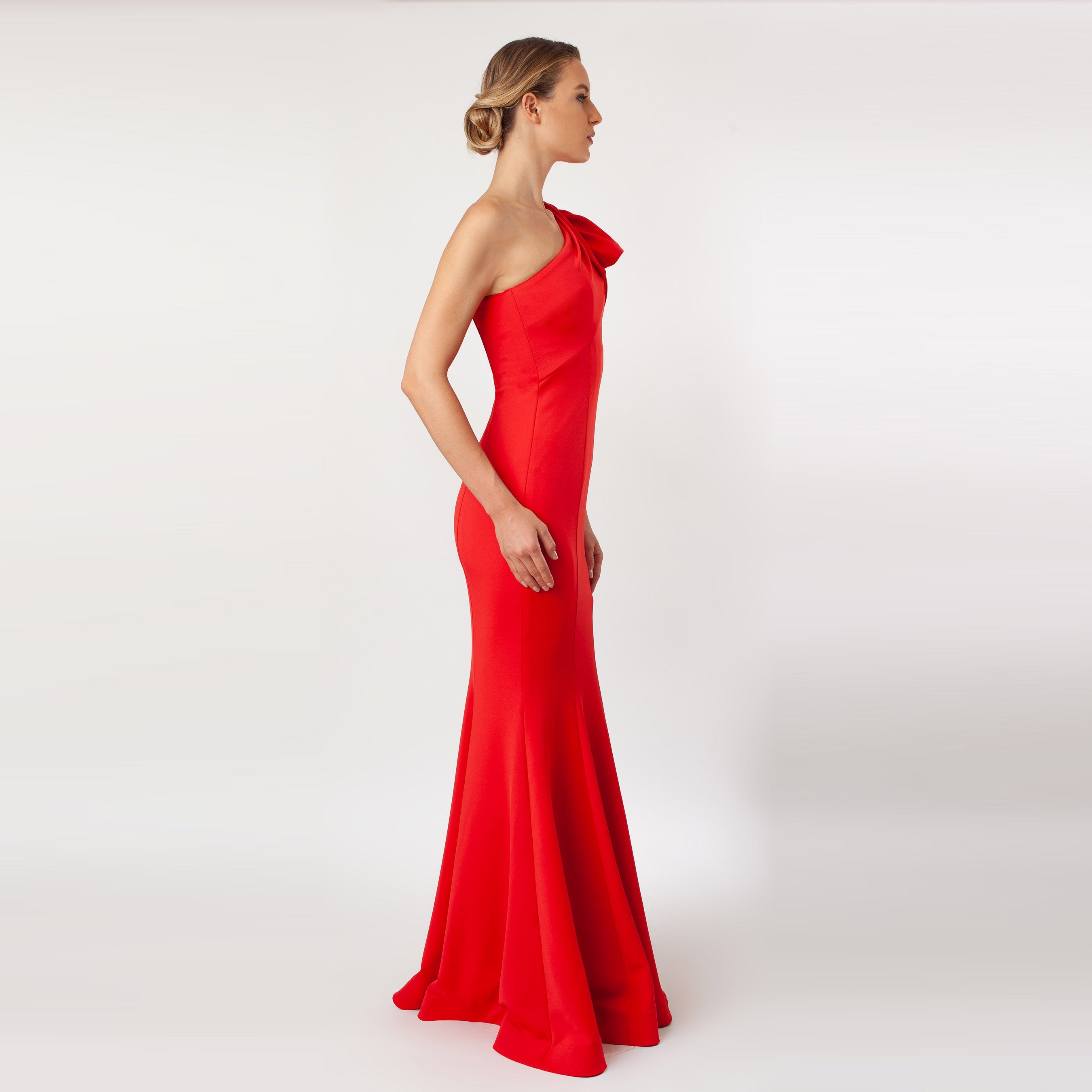 One Shoulder Bow Sleeve Gown - MaraFormigone