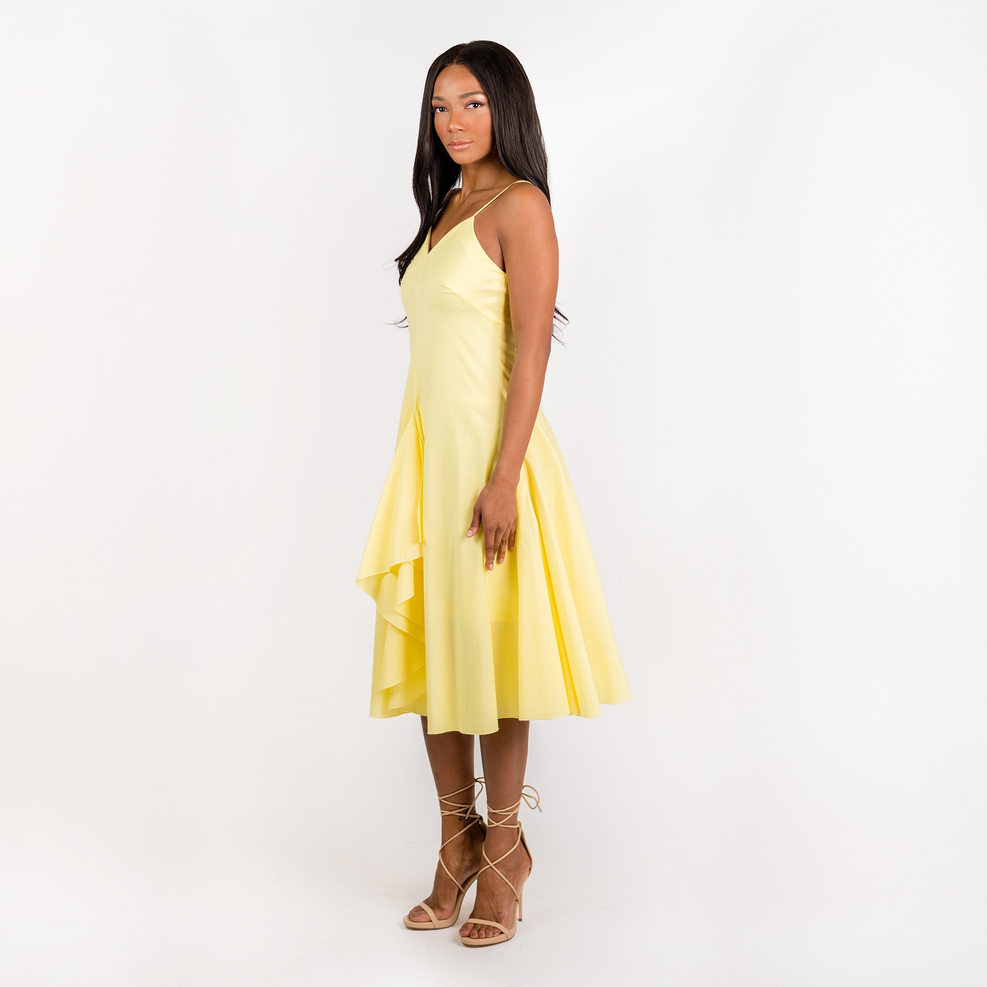 CN7203 Spaguetti Strap Flared Dress - MaraFormigone