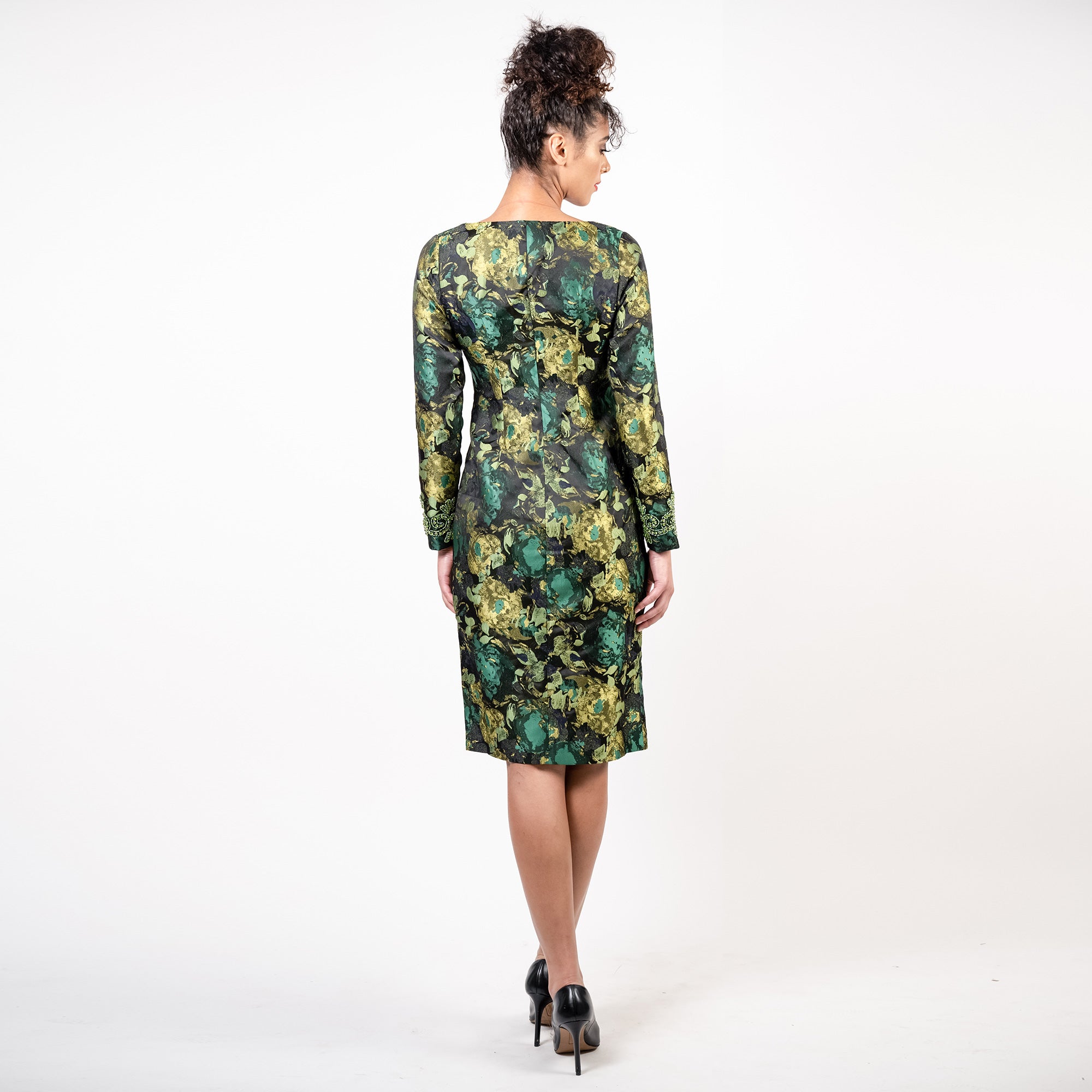 The Beaded Sleeves Front Zip Midi Classic - MaraFormigone