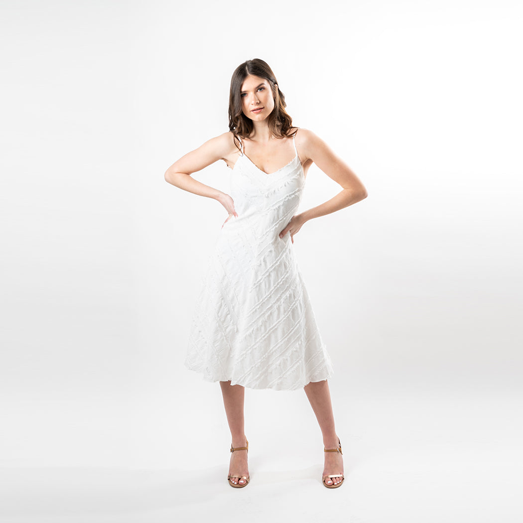 Spaguetti Strap Mitered Fringe Dress - MaraFormigone