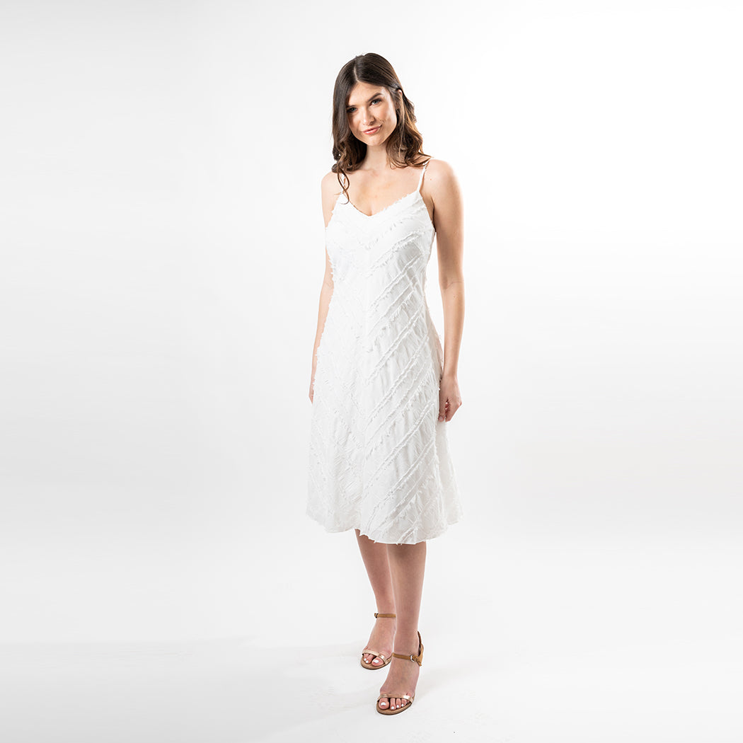 Spaguetti Strap Mitered Fringe Dress - MaraFormigone