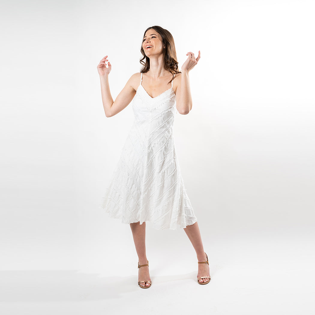 Spaguetti Strap Mitered Fringe Dress - MaraFormigone