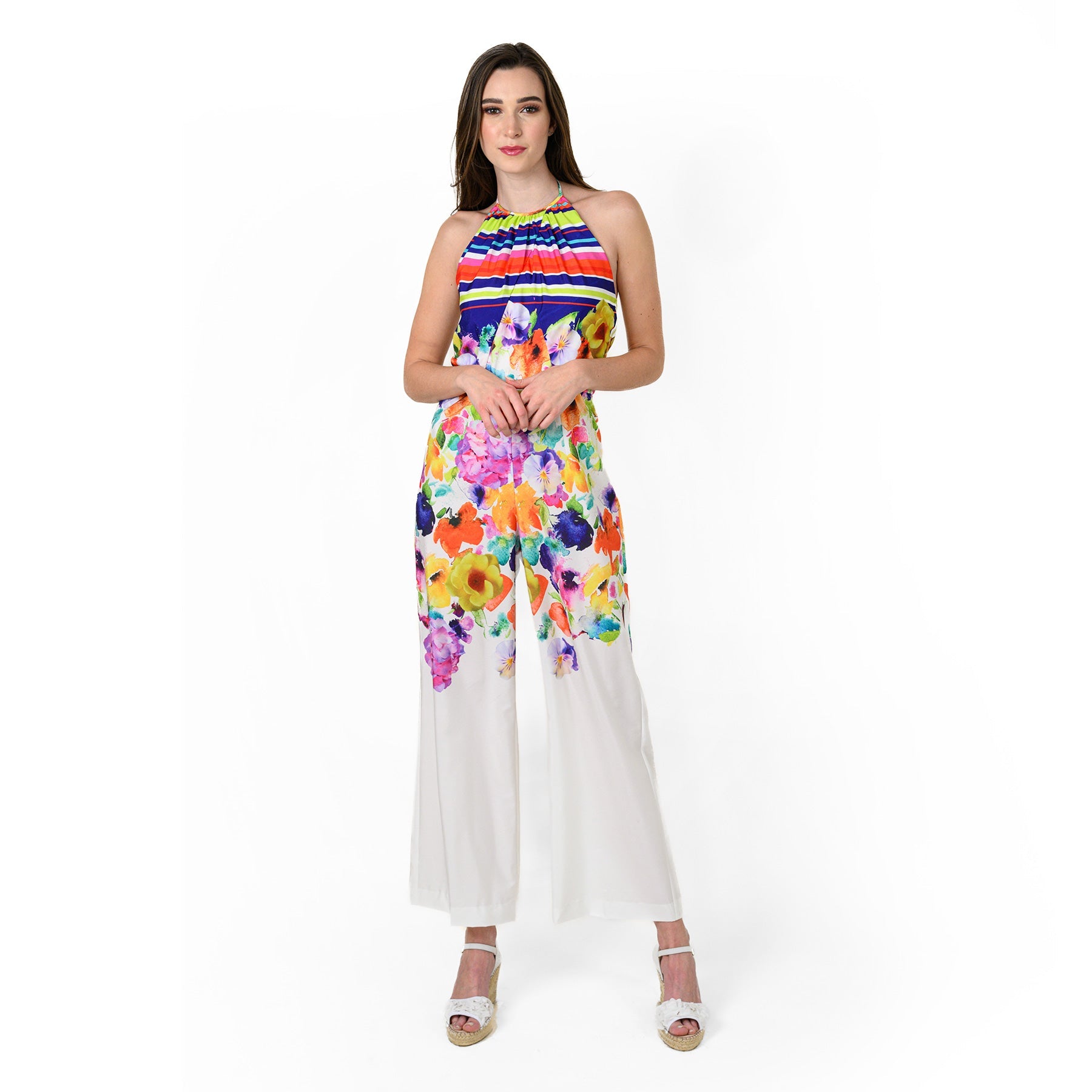 Halter Engineered Print Jumpsuit - MaraFormigone