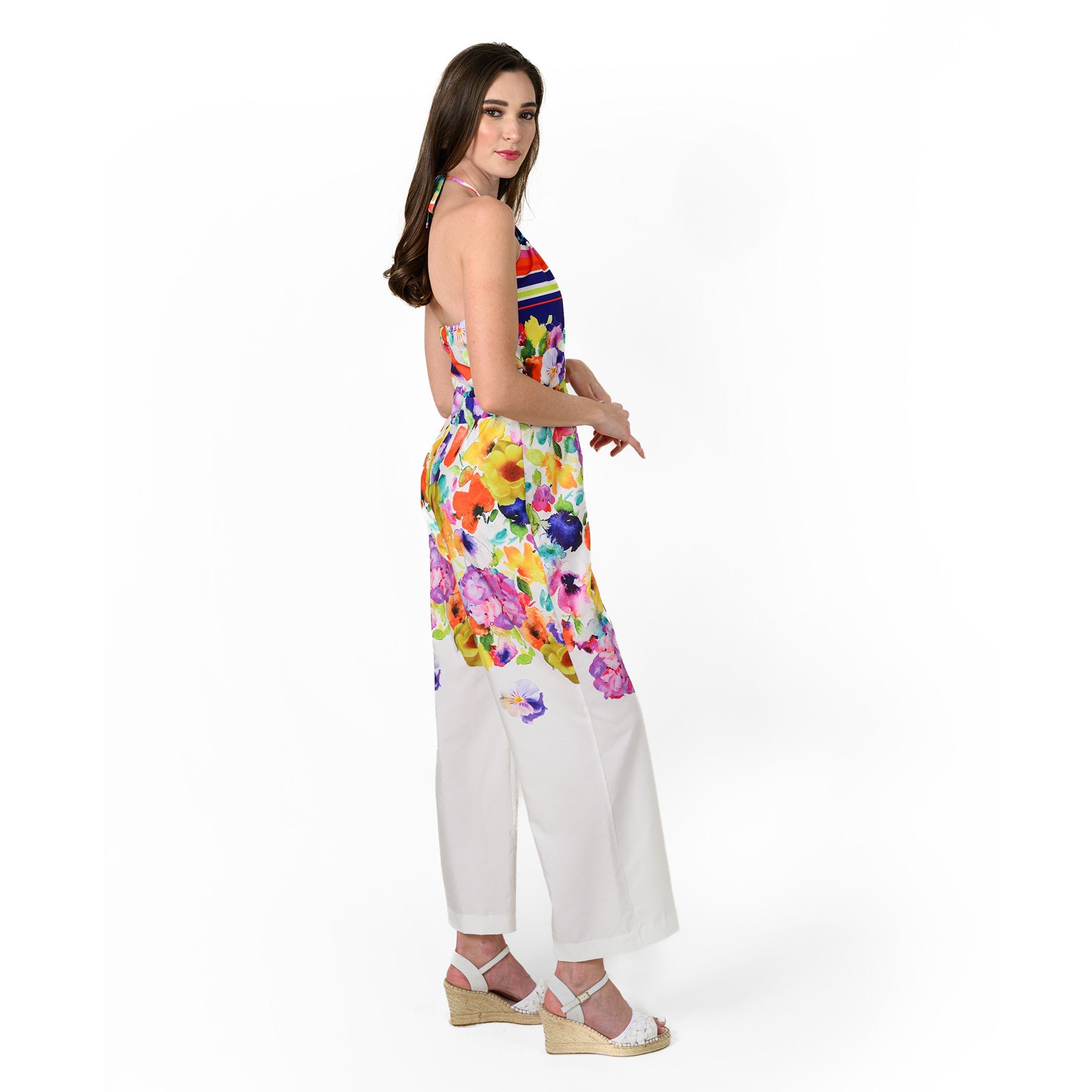 Halter Engineered Print Jumpsuit - MaraFormigone