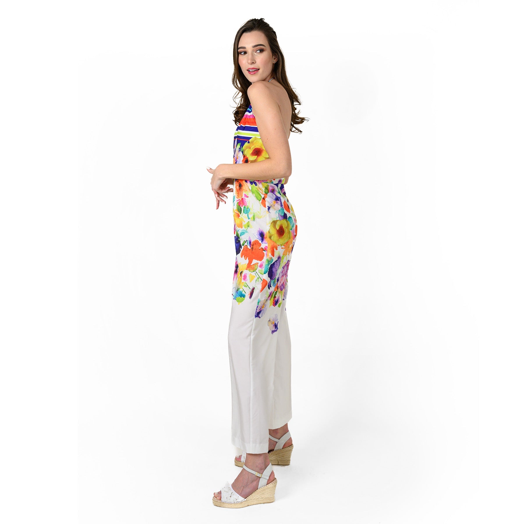 Halter Engineered Print Jumpsuit - MaraFormigone