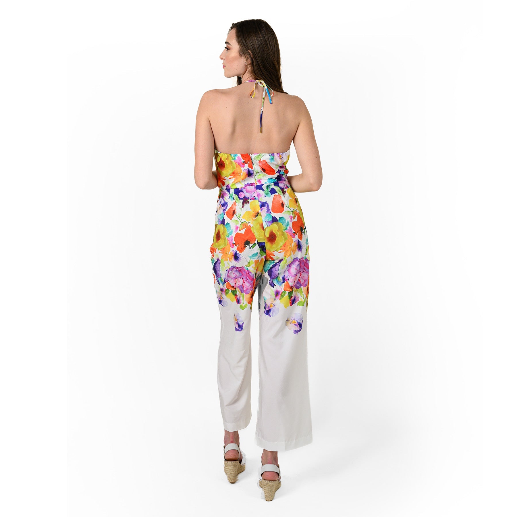 Halter Engineered Print Jumpsuit - MaraFormigone