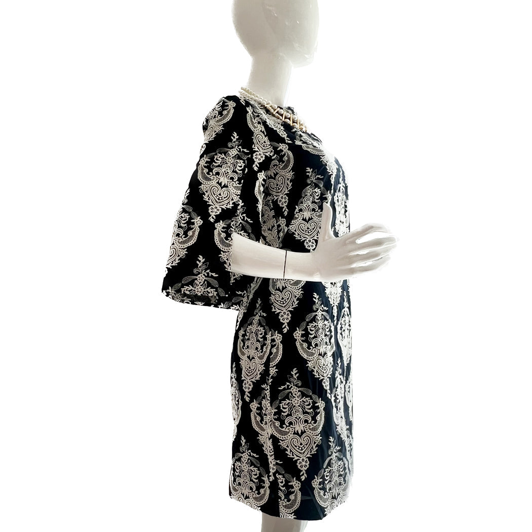 Boat Neck Slashed Sleeve Sheath