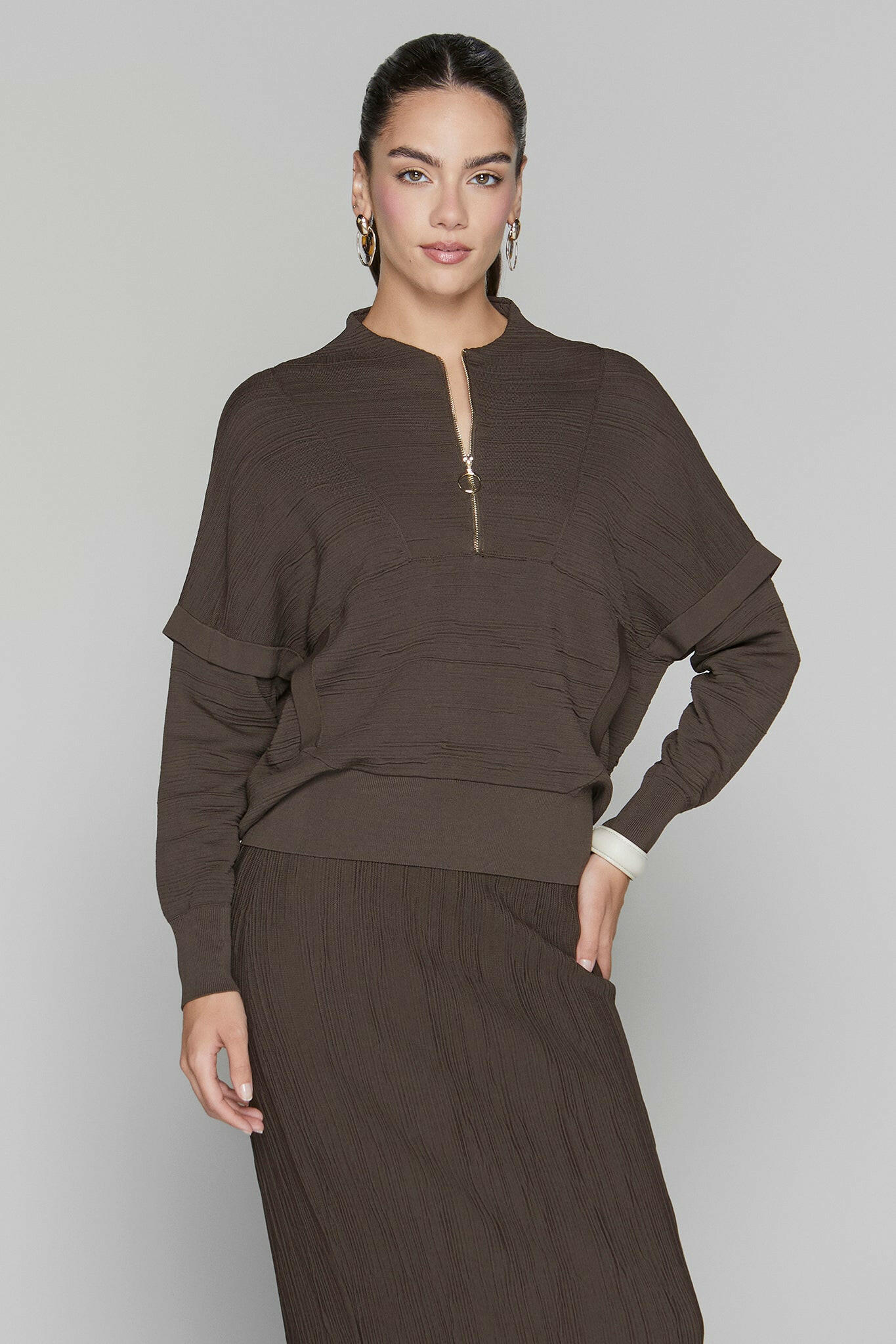 Canton Zip Top in Cocoa Apparalel