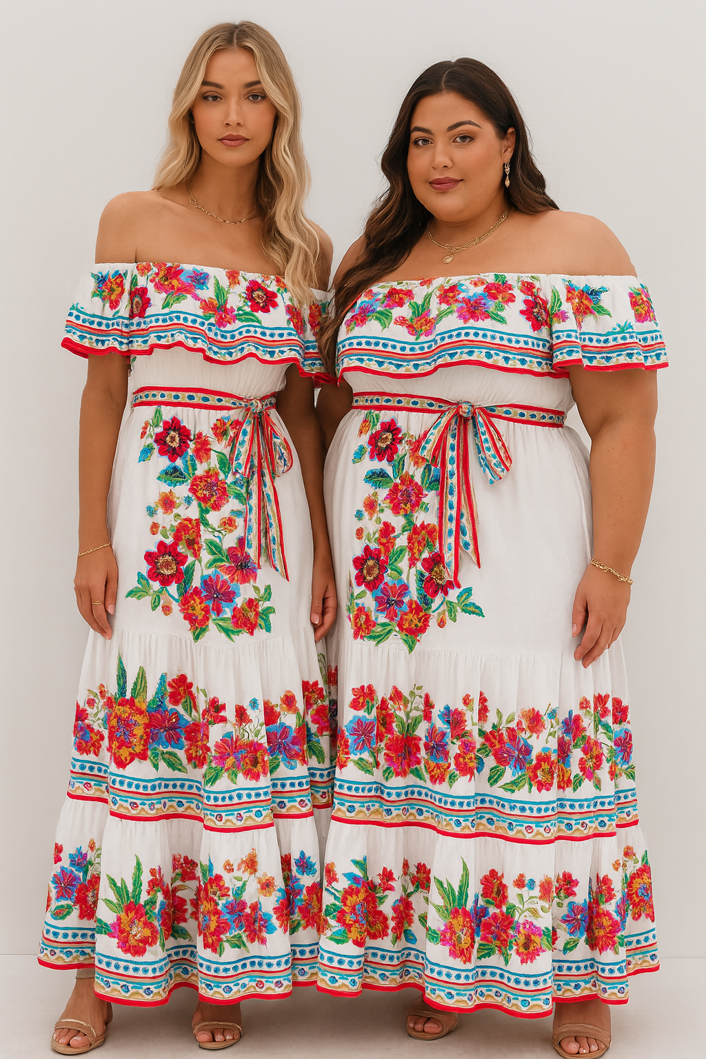 Mirabel Floral Off Shoulder Ruffle Maxi Dress - MaraFormigone