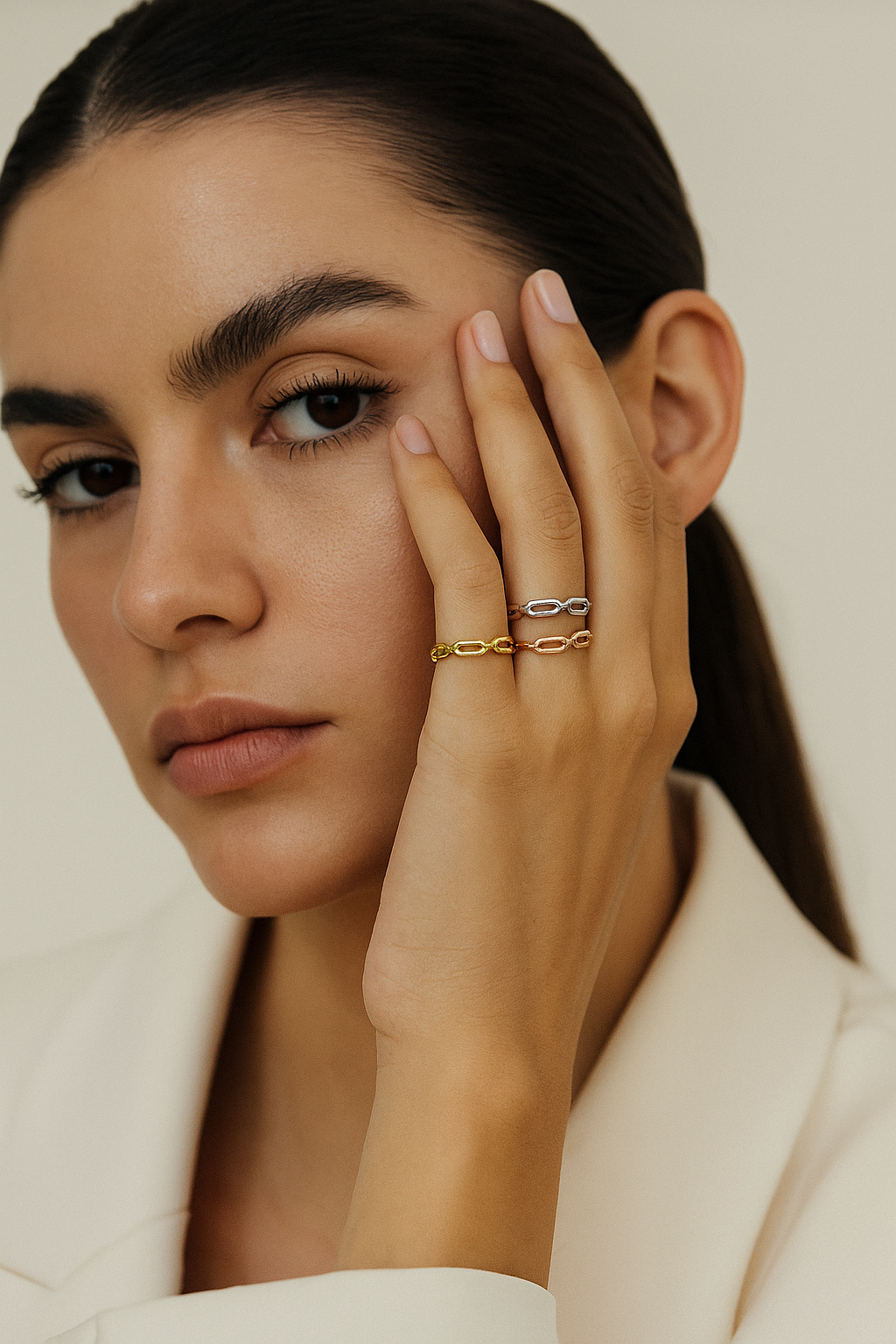 Rosalia Gold Plated Hollow Out Geometry Ring MaraFormigone