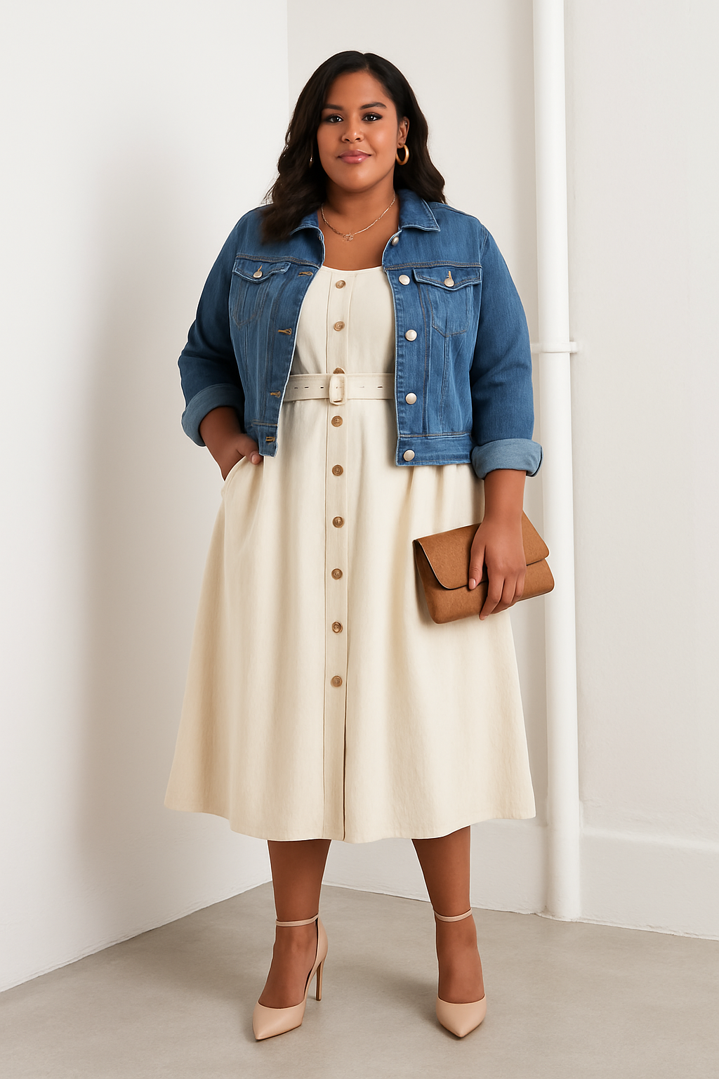 CALIFORNIA DREAMING WOVEN MIDI DRESS